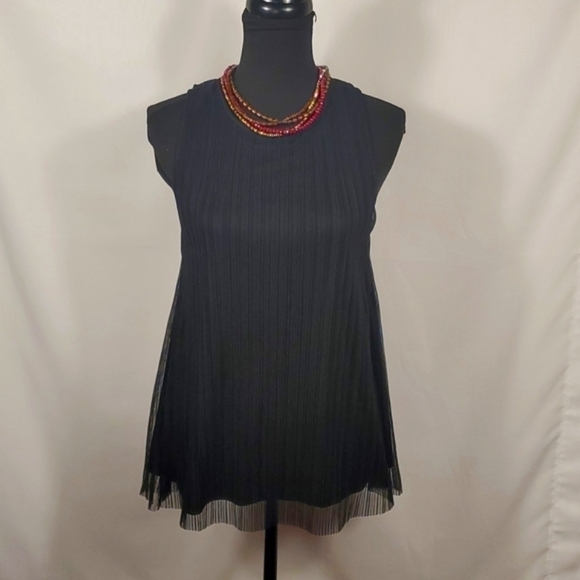 NWT Mimi Chica Black Blouse Size Large | Elegant Simple Sheer - Picture 5 of 10
